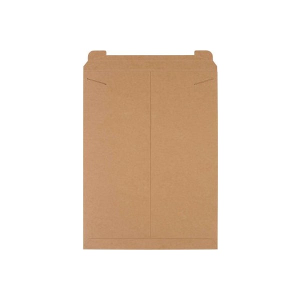 The Packaging Wholesalers Stayflats Tab Lock Mailers, 18inW x 24inL, Kraft, 50/Pack ENVRM11SFK - main